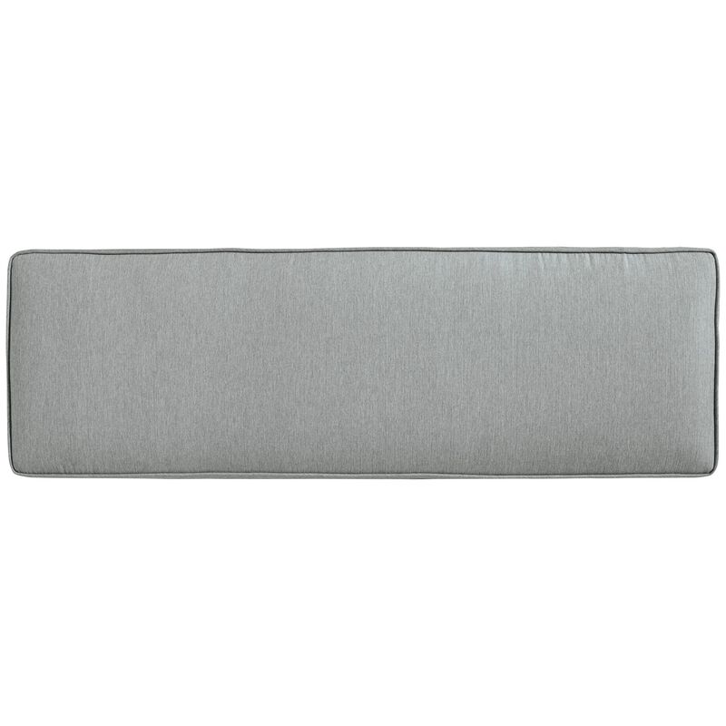 Asp 54 Inch Outdoor Bench, Gray Aluminum Frame, Soft Polyester Cushioning-Benzara