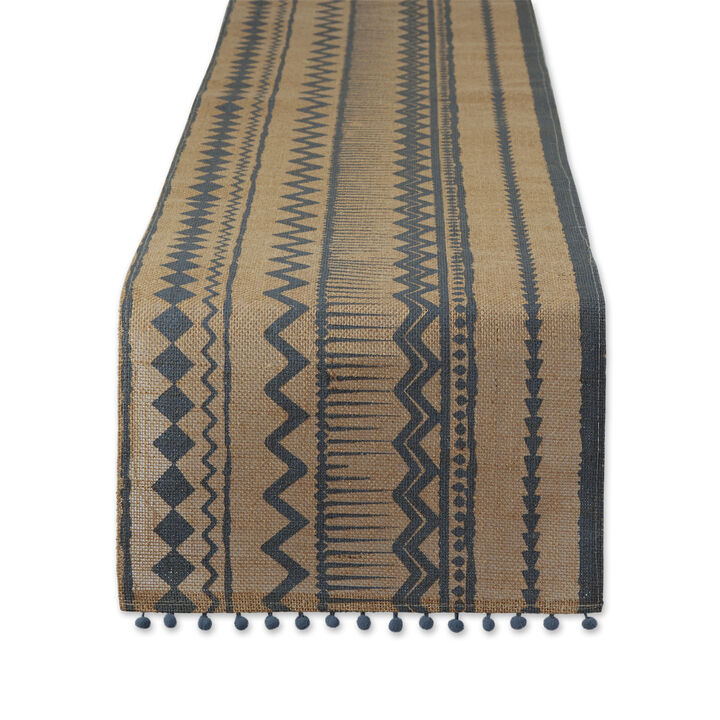 72" Brown and Black Aztec Table Runner