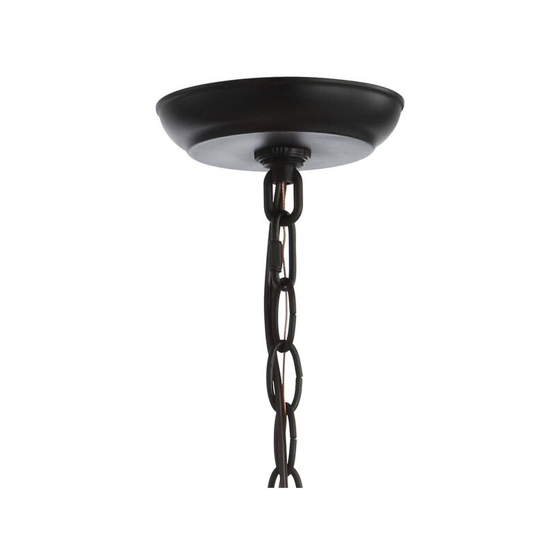Soka 4-Light 20" Adjustable Globe Metal/Rope LED Pendant, Black/Brown