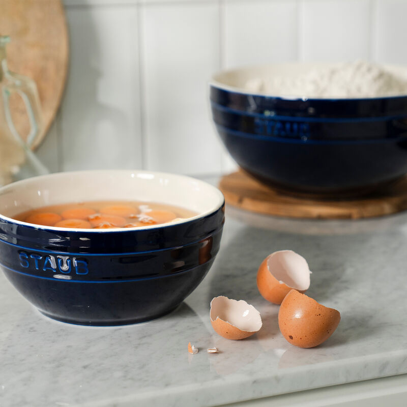 Staub Ceramic 2-pc Nested Mixing Bowl Set - Dark Blue