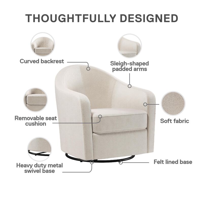 DHP Gentle Swivel Curved Accent Chair
