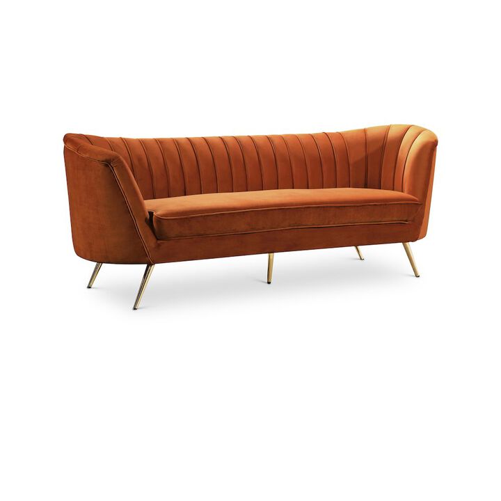 Meridian Furniture Margo Cognac Velvet Sofa