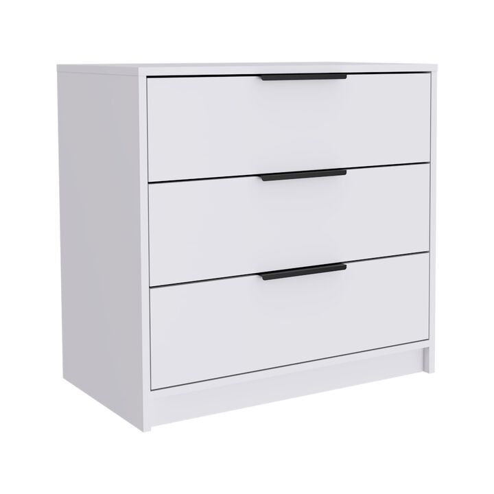 Kaia 3 Drawers Dresser, Superior Top -Smokey Oak / White