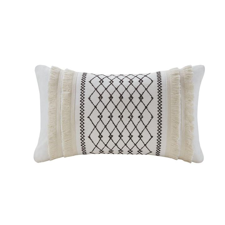 Belen Kox Delilah Embroidered Oblong Pillow with Tassels, Belen Kox