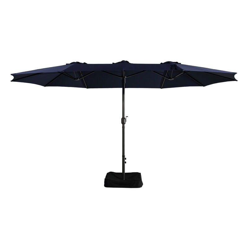 MONDAWE 15ft Rectangular Double-Sided Outdoor Patio Market Umbrella Coffee