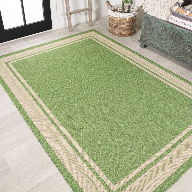 James Modern Border Stripe Indoor/Outdoor Area Rug