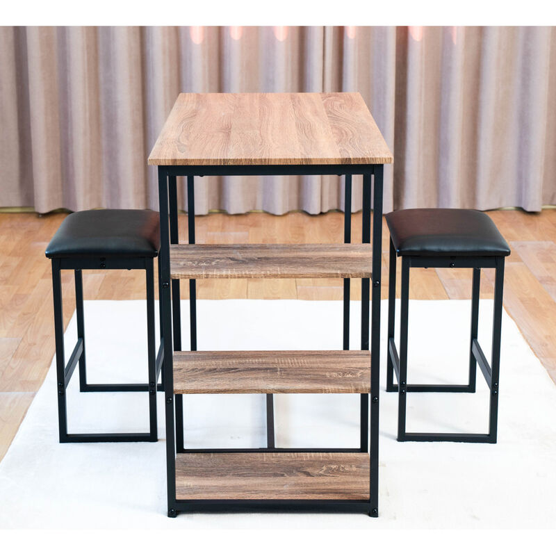 Modern 3-Piece Bar tables and chairs Set with 2 Chairs for Dining Room