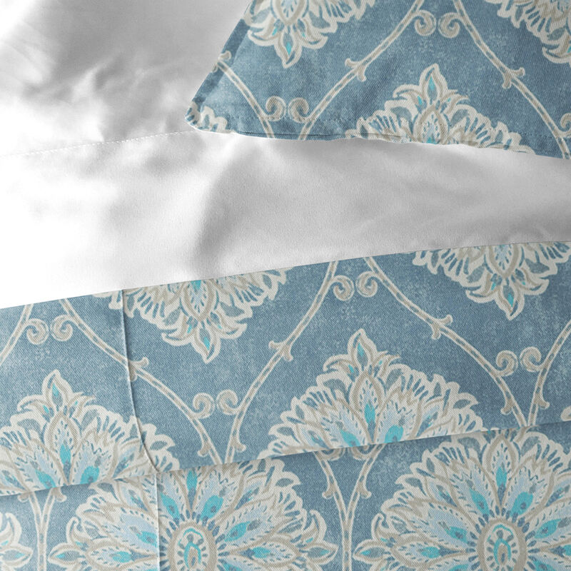 6ix Tailors Fine Linens Bellamy Blue Duvet Cover Set