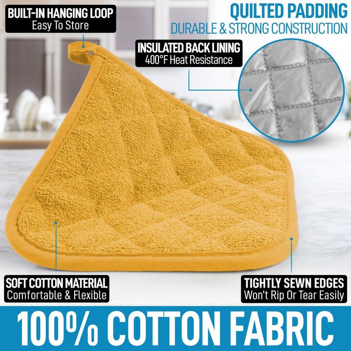 6-Pack Washable Pot Holders for Kitchen Heat Resistant Cotton