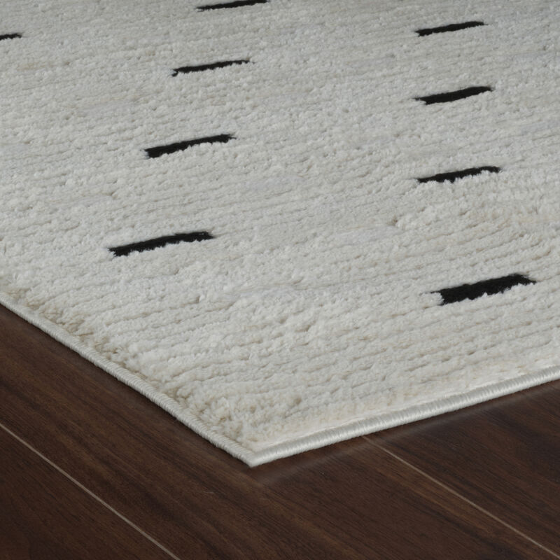 Domus Abstract Modern Cream Black Indoor Area Rug