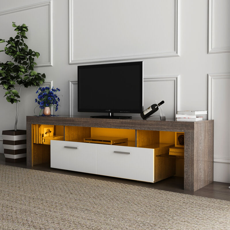 20 Minutes Quick Assembly Brown Simple Modern TV Cabinet Floor Cabinet Floor TV Wall Cabinet