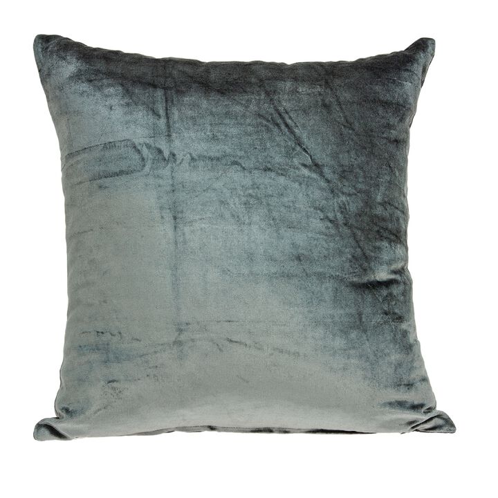 22" Charcoal Cotton Solid Throw Pillow