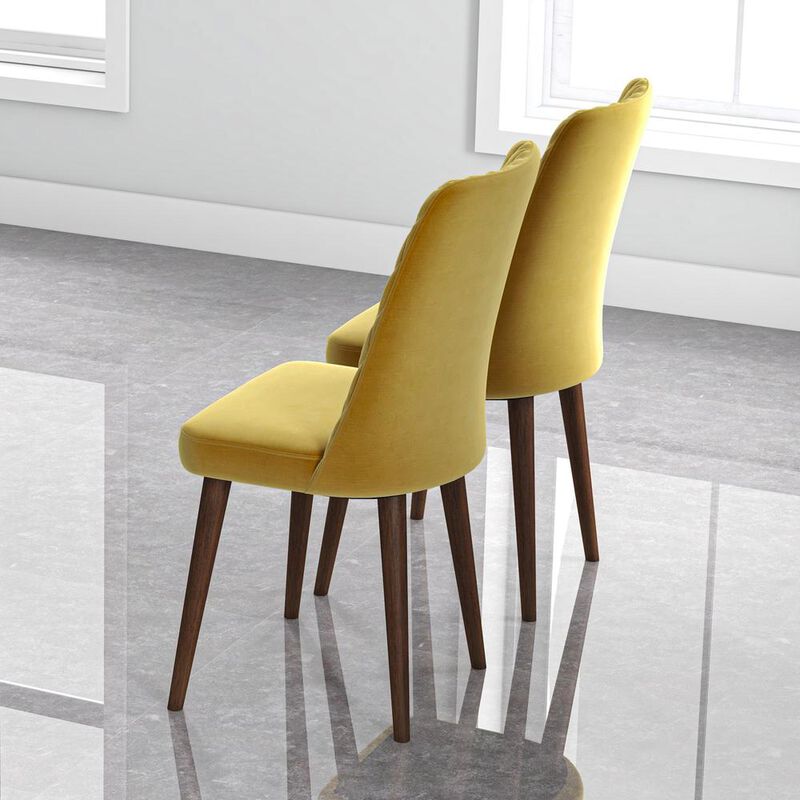 Ashcroft Furniture Co Katie Mid-Century Modern Velvet Dining Chair (Set of 2)