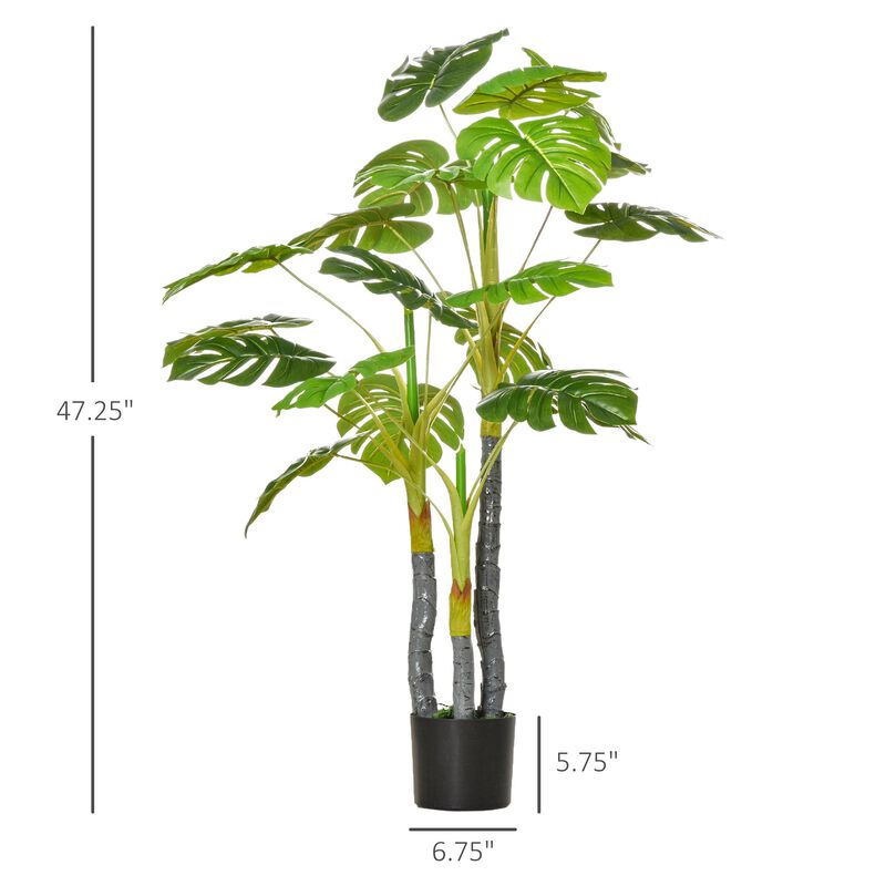 Indoor/Outdoor Green: 4ft Artificial Monstera Tree in Nursery Pot