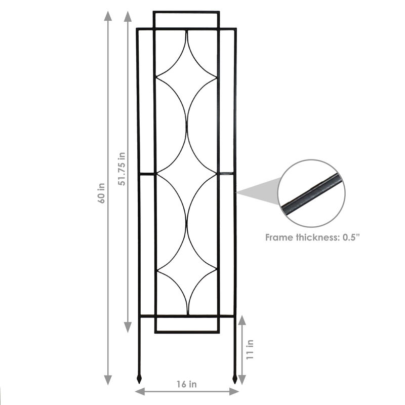 Sunnydaze 48 in Steel Chic Diamonds Garden Plant Support Trellis - Set of 2