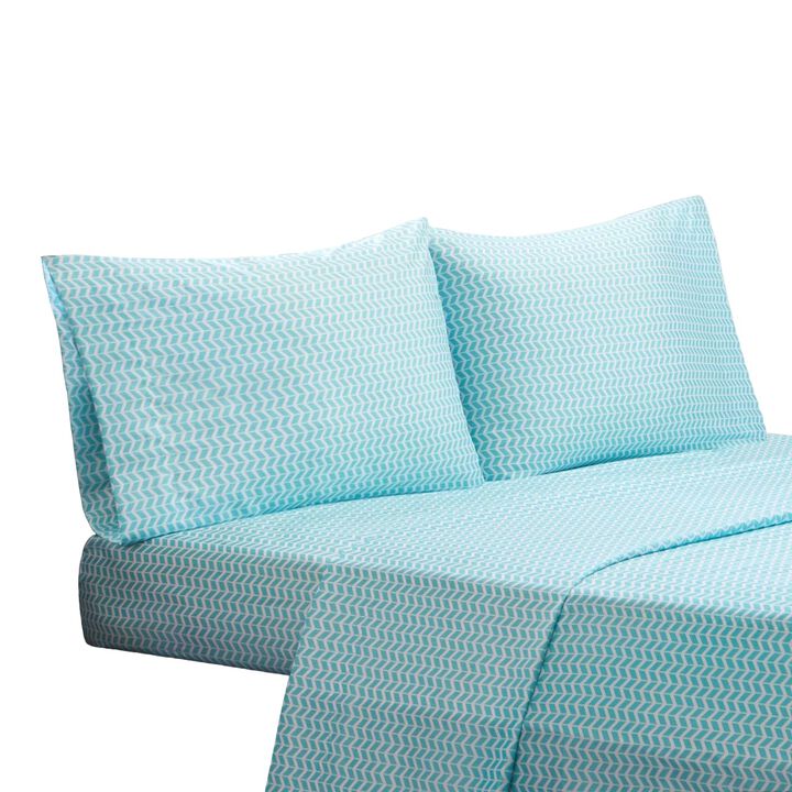 Belen Kox Aqua Chevron Microfiber Sheet Set, Belen Kox