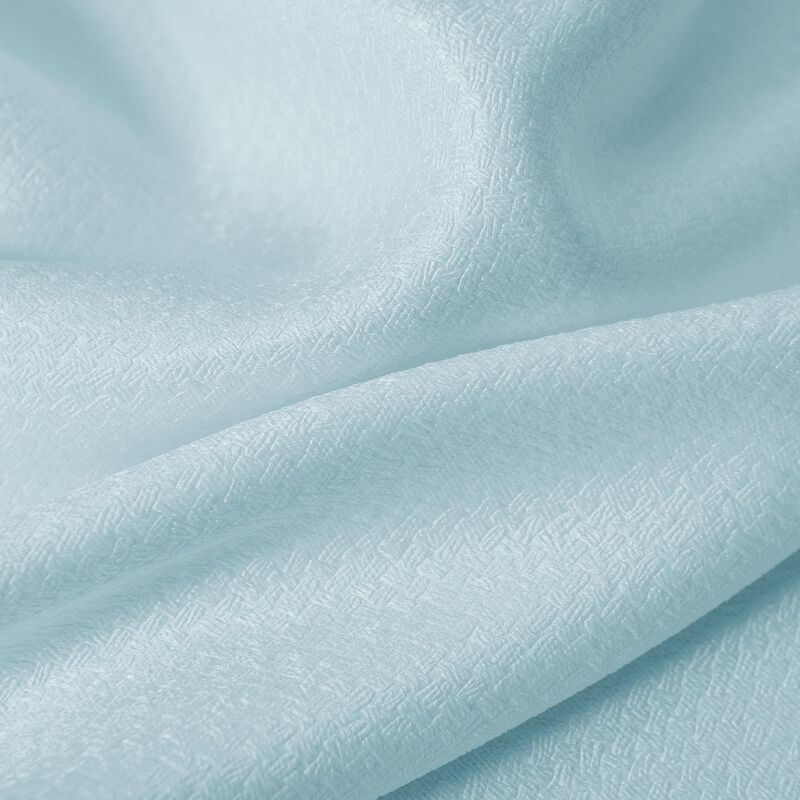 Lido Matte Embossed Blackout Grommet Curtain 38" x 95" Aqua by Rt Designers Collection