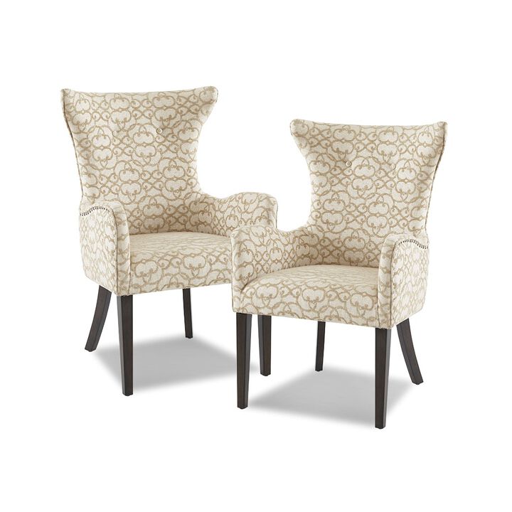 Gracie Mills Emmalee 2-Peice Upholstered Arm Dining Chair Set