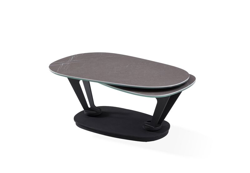 Motion coffee table with ceramic top