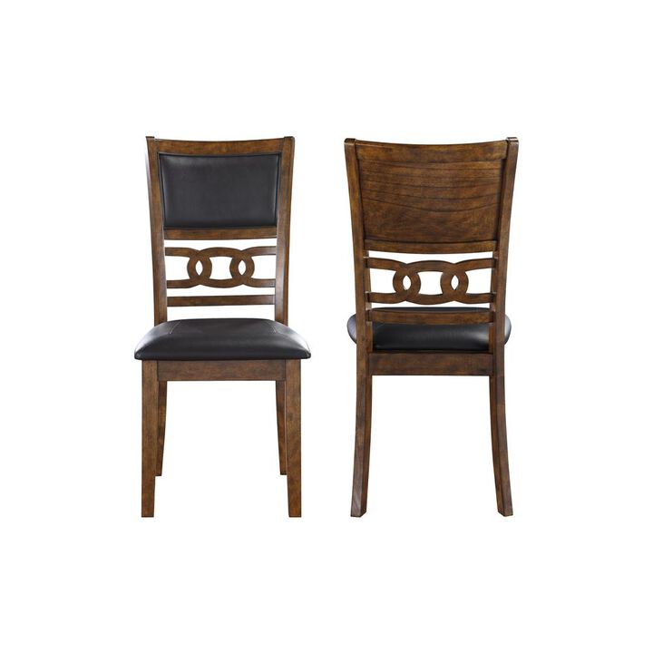 New Classic Furniture Furniture Gia Faux Leather Dining Chairs in Brown (Set of 2)