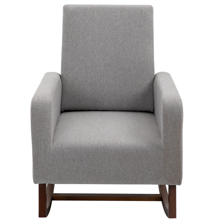 Breathable Linen Fabric Side Chair/Living Room Chair with Thick Padded Seats