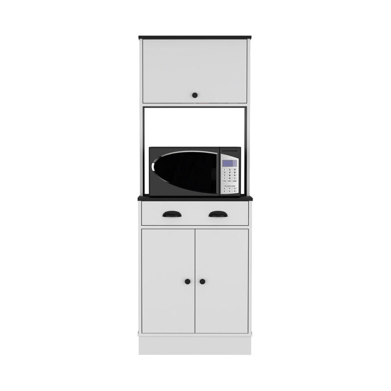 Pantry Cabinet Microwave Stand Warden, Kitchen, White/Black