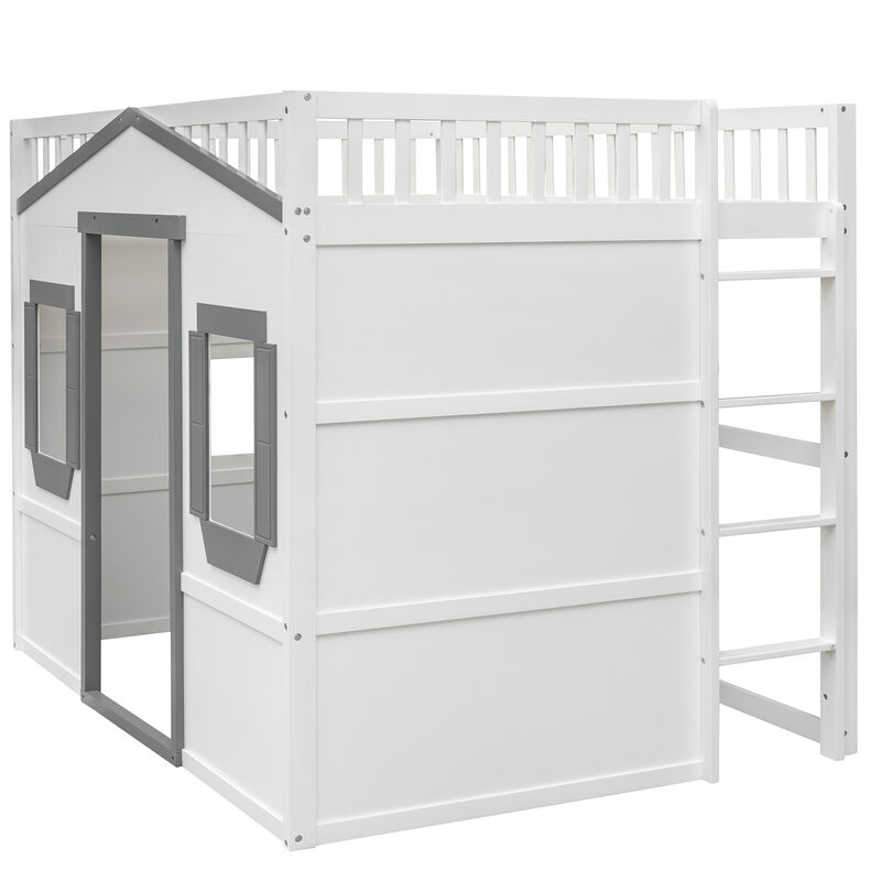 Merax House Loft Bed with Ladder