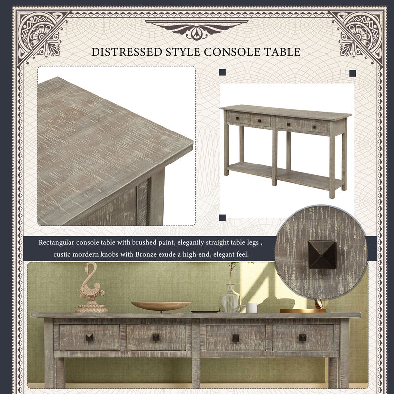 Merax Rustic Brushed Texture Entryway Console Table