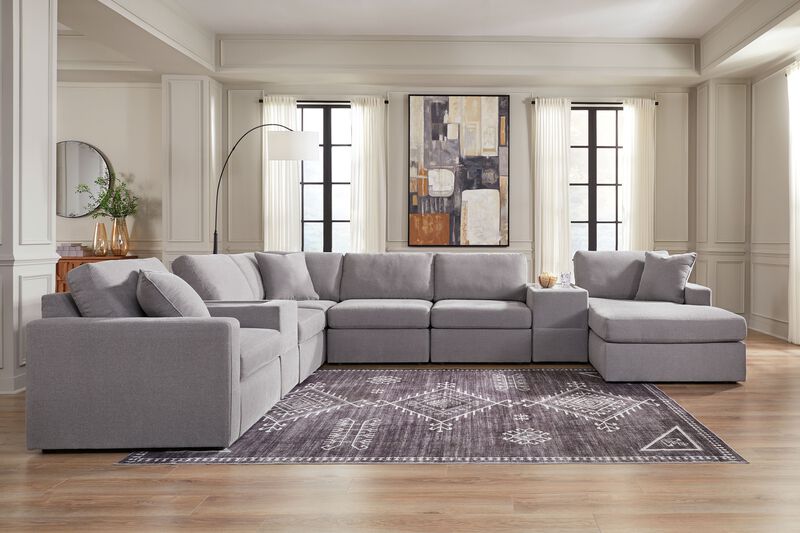 Modmax Granite 8-Piece Sectional with Chaise and Storage Consoles