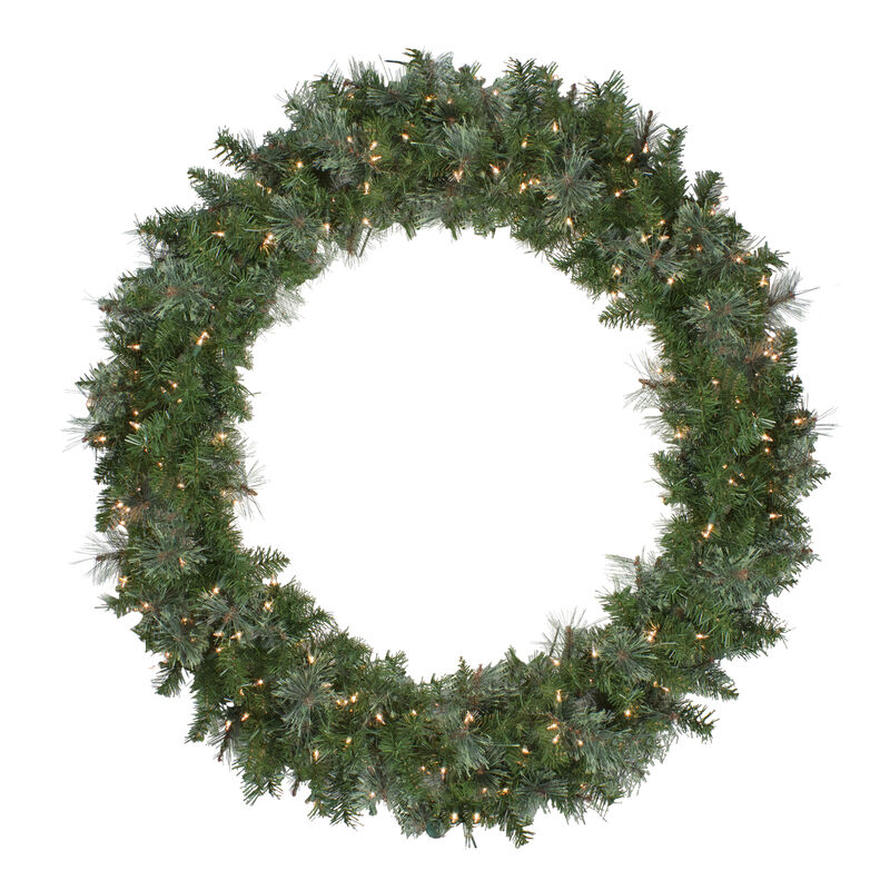 Pre-Lit Mixed Cashmere Pine Artificial Christmas Wreath - 48-Inch  Clear Lights