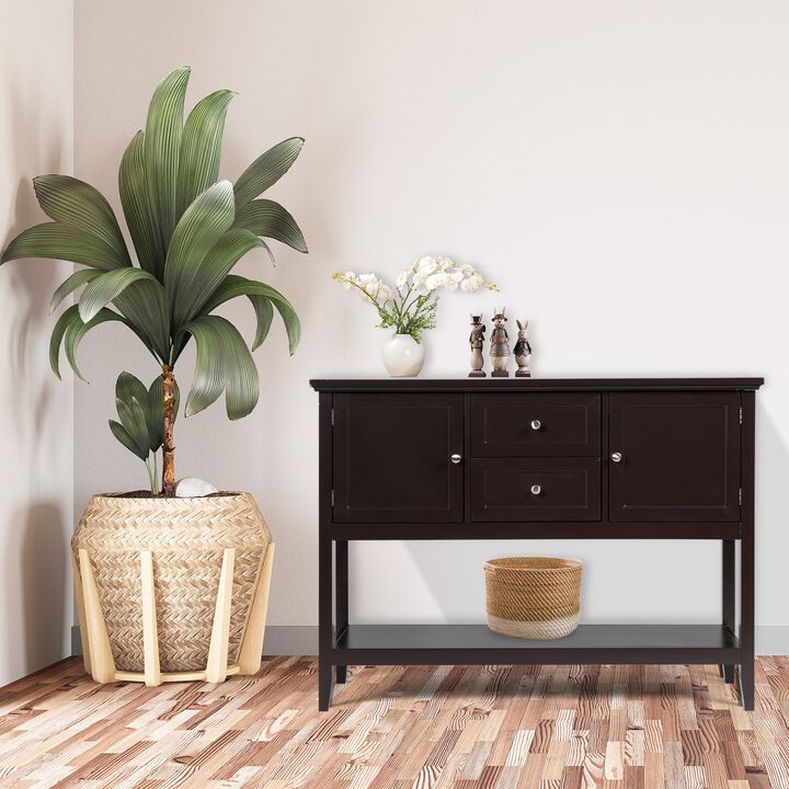 Wooden Sideboard Buffet Console Table with Drawers and Storage