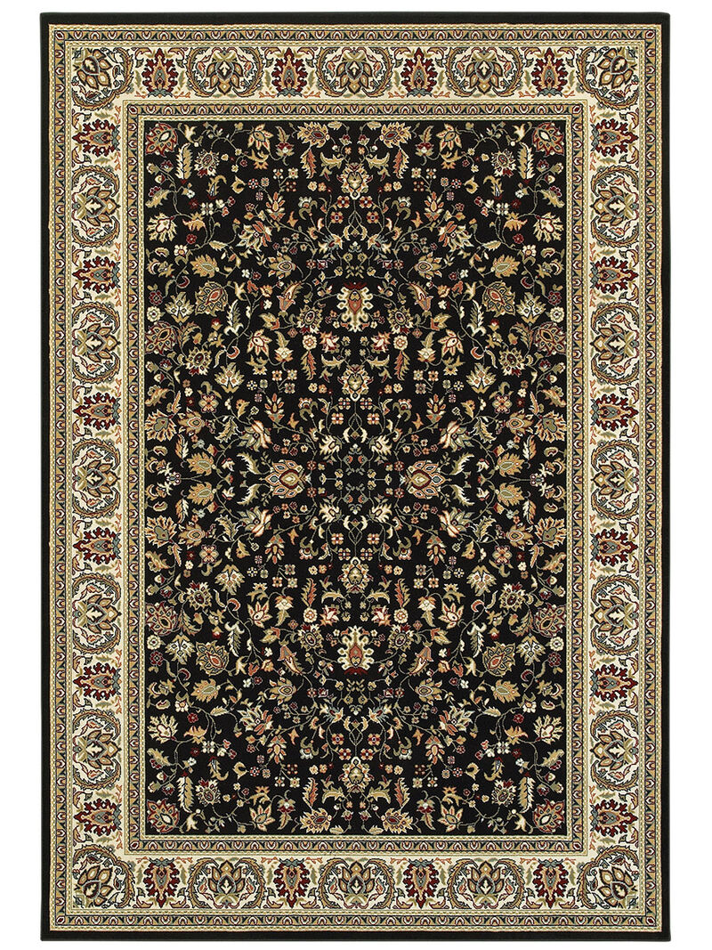 Kashan 3'10" x 5'5" Black Rug