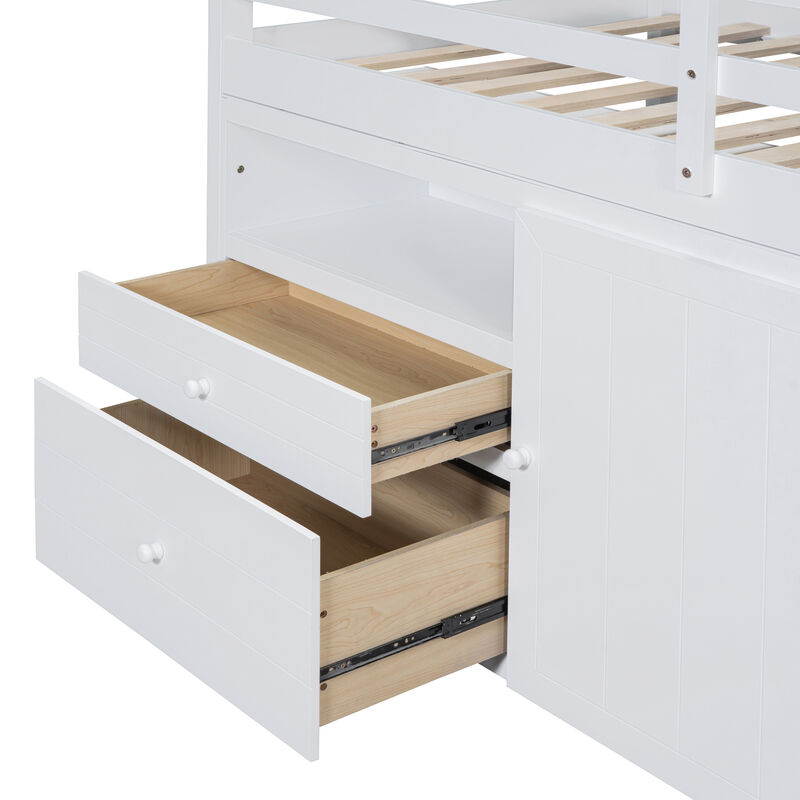 Merax Loft Bed with 4 Drawers