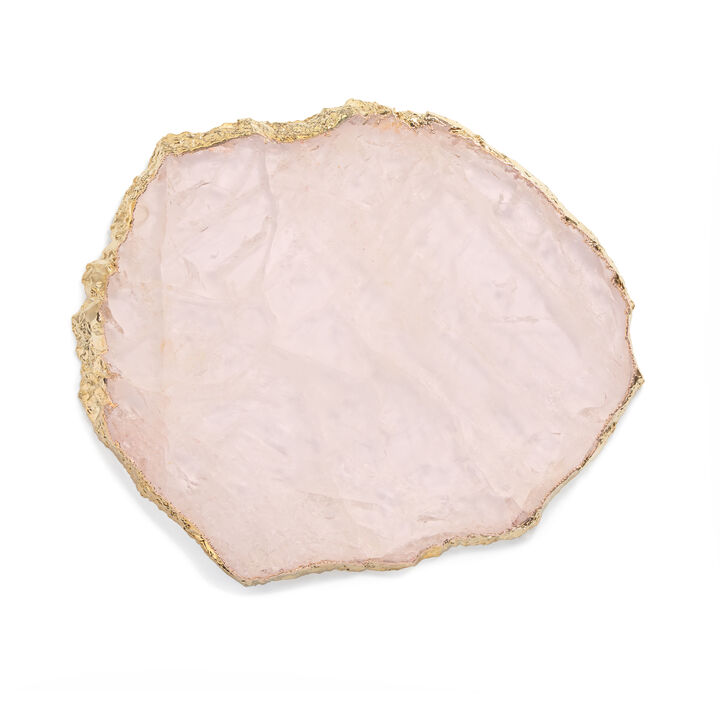 Kiva Platter, Rose Quartz & Gold