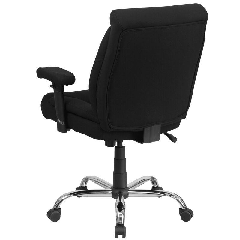 HERCULES Series Big & Tall 400 lb. Rated Black Fabric Deep Tufted Swivel Ergonomic Task Office Chair with Adjustable Arms