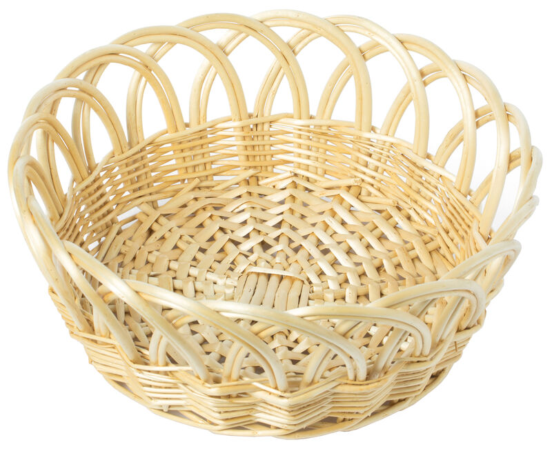 16 Inch Decorative Round Fruit Bowl Bread Basket Serving Tray, Large