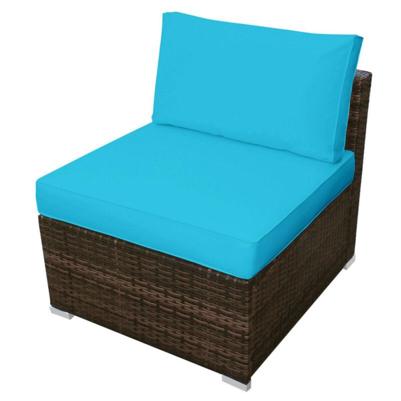 Hivvago 5 Pieces Wicker Lounge Chair Set with Washable Zippered Cushions