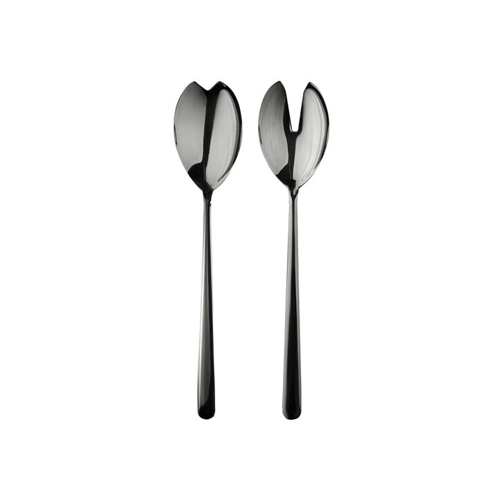 Linea 2 Piece Black Gold Salad Serving Set