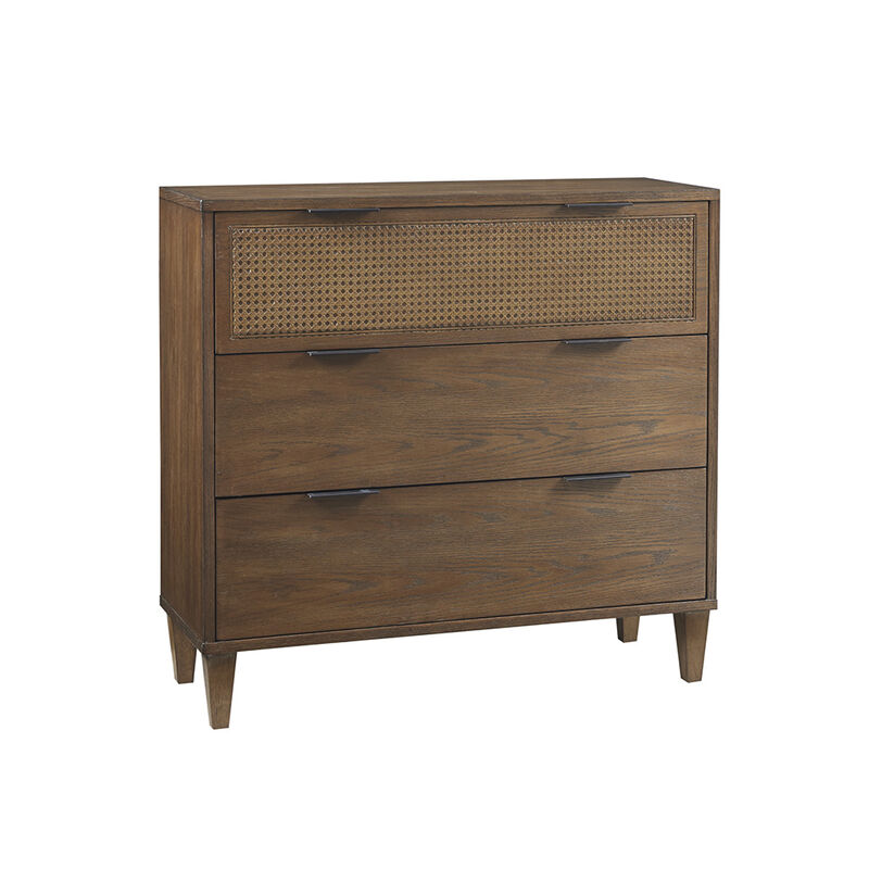 Gracie Mills Vito 3-Drawer Cane Accent Chest