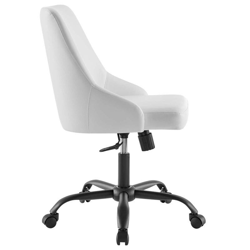 Modway Furniture - Designate Swivel Vegan Leather Office Chair Black Tan