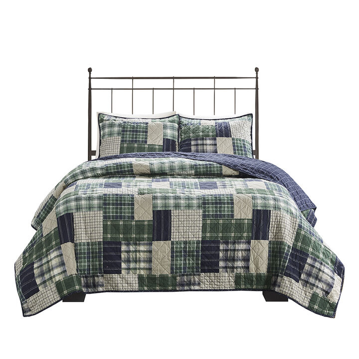 Gracie Mills Otha 3 Peice Plaid Reversible Quilt Set