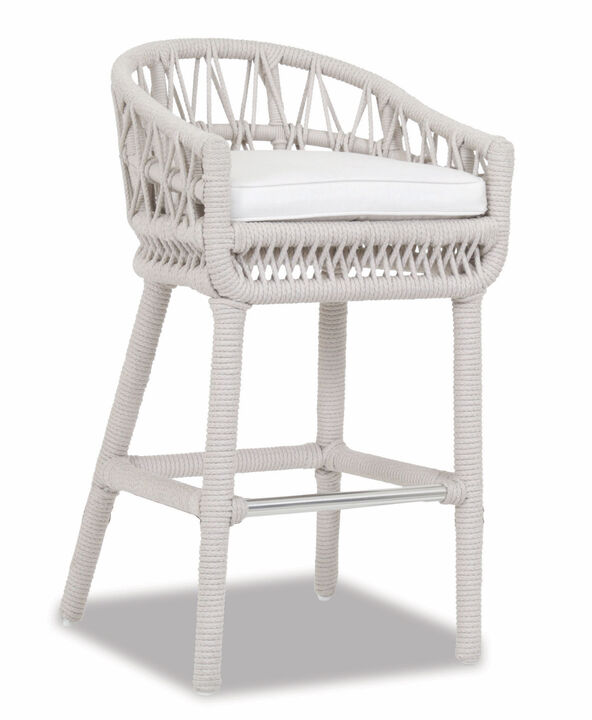 Dana Rope Bar Stool in Linen Canvas w/ Self Welt