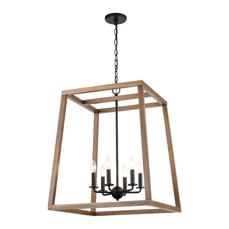 Barrow 22" Wide 6-Light Square Chandelier