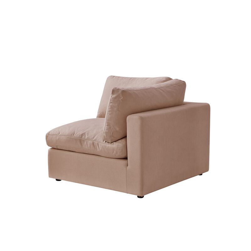 Rustic Manor Alissa Linen Modular Right Arm Sofa Seat
