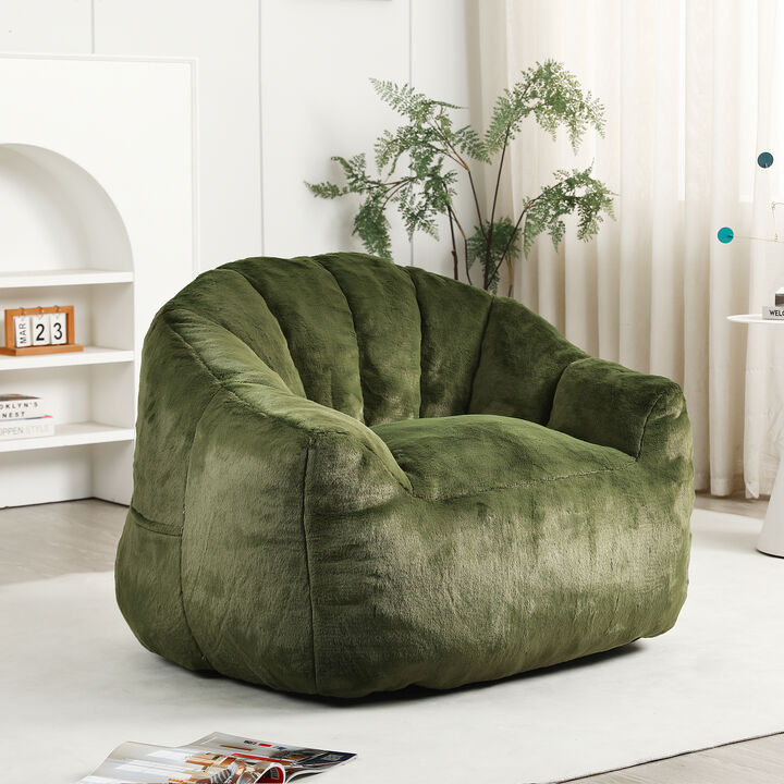 Beanbag Chair, Bean Bag Sofa Chair With Armrests Stuffed High-Density Foam, Lazy Sofa