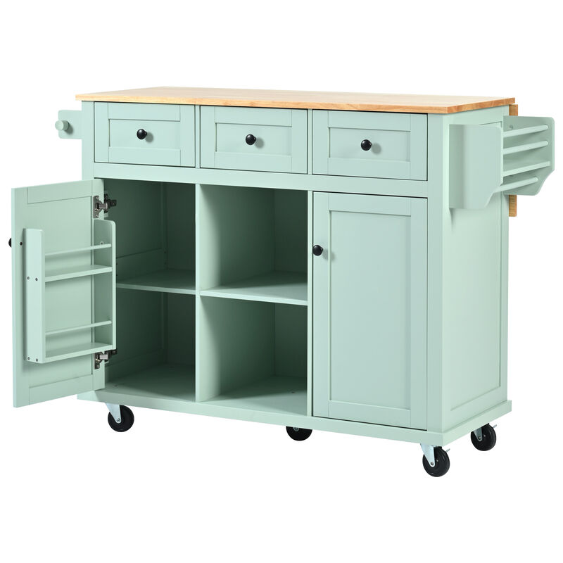 Merax Home Kitchen Island with Drop-Leaf