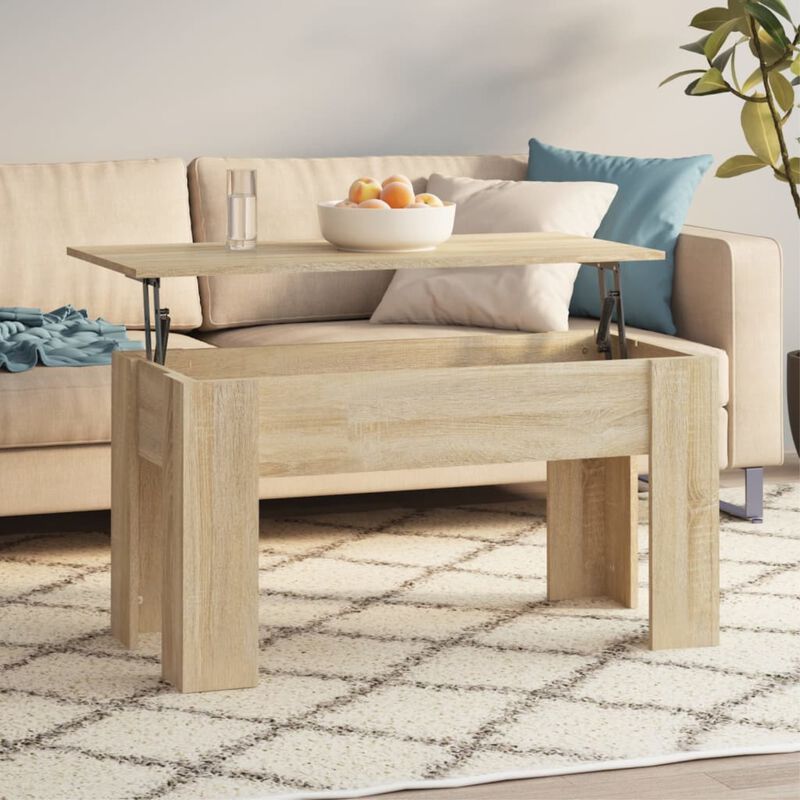 vidaXL Coffee Table Sonoma Oak 39.8"x19.3"x20.5" Engineered Wood