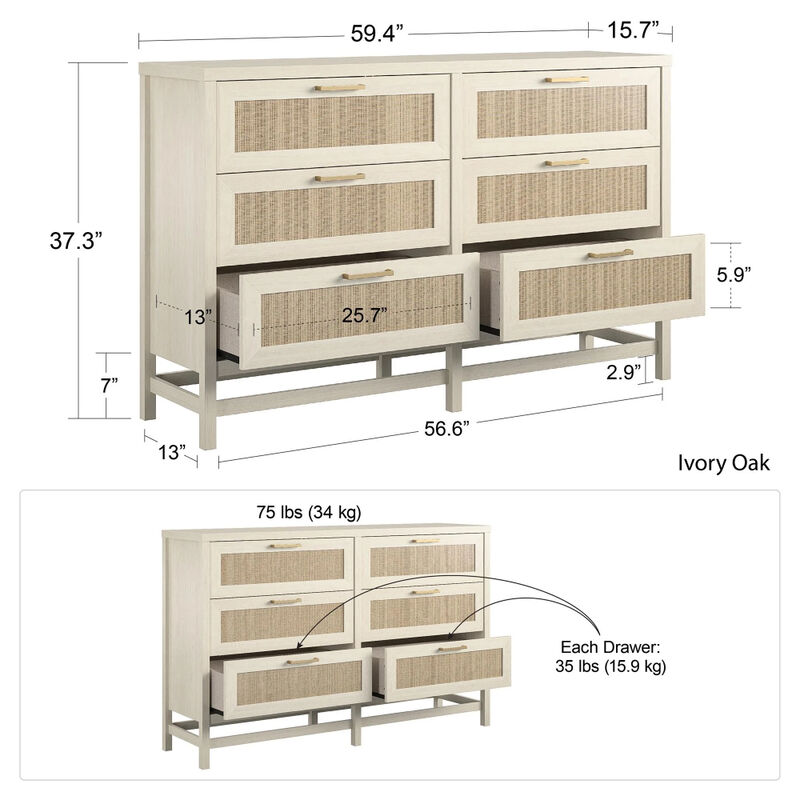 Lennon 6 Drawer Dresser Mathis Home