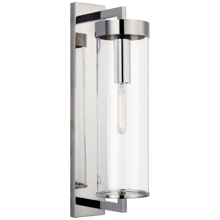 Liaison Large Brckted Outdoor Wall Sconce in Polished Nickel