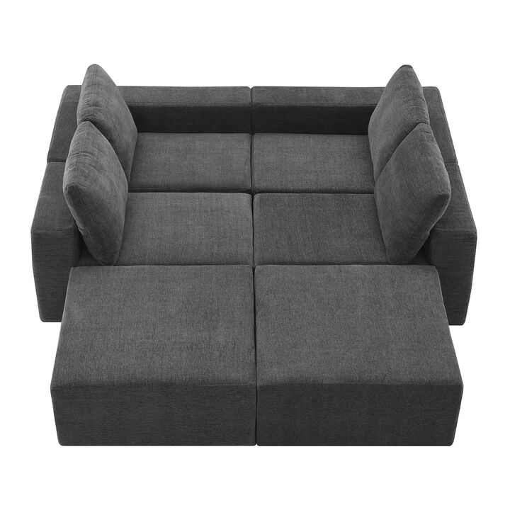 Merax Modular U Shaped Sectional Sofa Floor Couch Set